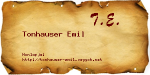 Tonhauser Emil névjegykártya