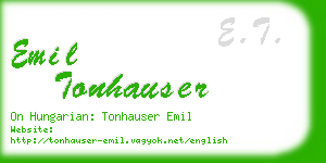 emil tonhauser business card